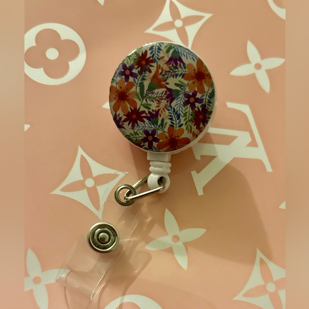 Floral Retractable Badge Reel